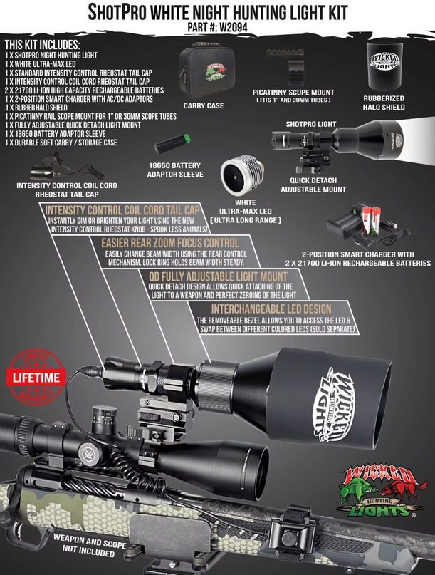 ShotPro White Night Hunting Light Kit